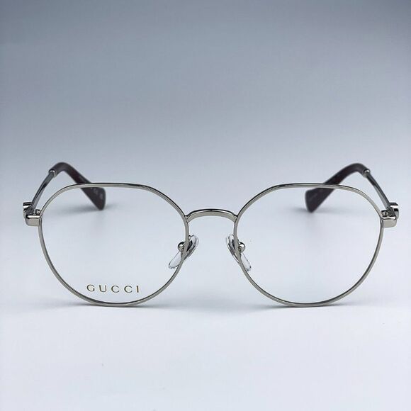 NEW Gucci GG1145O 002 Silver Oval Metal Women Eyeglasses - Picture 1 of 12